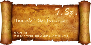 Thurzó Szilveszter névjegykártya